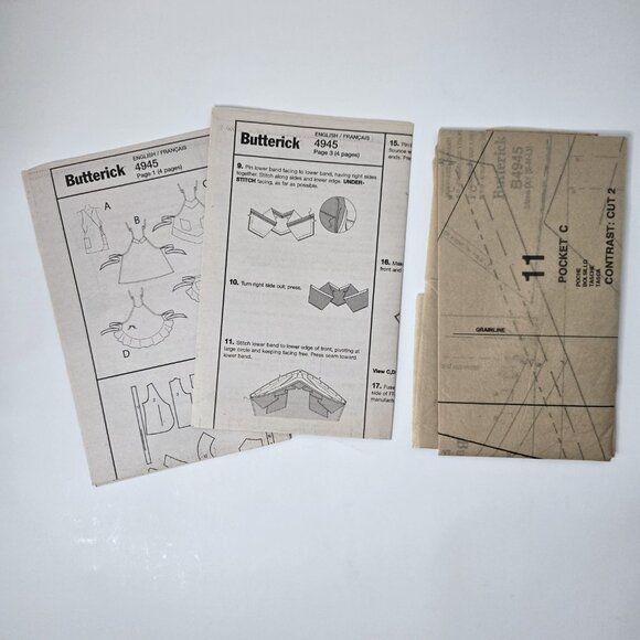 Butterick B4945 UNCUT Apron Pattern | 5 Retro Styles | Sizes S-L - Picture 4 of 4